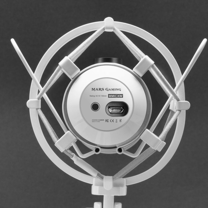 Microfono Profesional Mars Gaming Mmicx White Microfono De Estudio De Alta Definicion 96khz Adc Y Doble Capsula Conexion Usb 