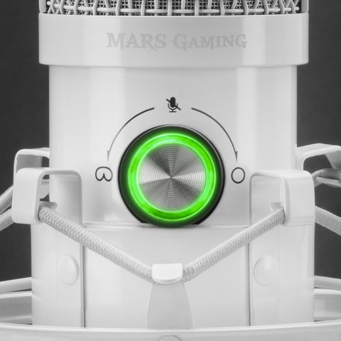 Microfono Profesional Mars Gaming Mmicx White Microfono De Estudio De Alta Definicion 96khz Adc Y Doble Capsula Conexion Usb 