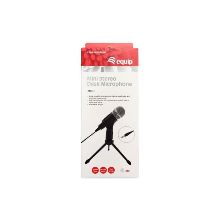 Microfono Sobremesa Equip Life Onmidireccional Jack 3.5" Cancelacion Ruido Boton Mute