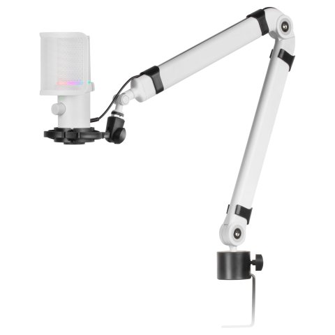 Microfono Profesional Mars Gaming Mmicxt White Microfono De Estudio De Alta Definicion Adc 192khz Dynamic Argb Ring