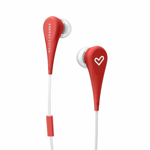  Headset Intrauditivo Energy Sistem Style 1+ Red, Micro Integrado, Control Talk Cable Plano Jack 3.5mm