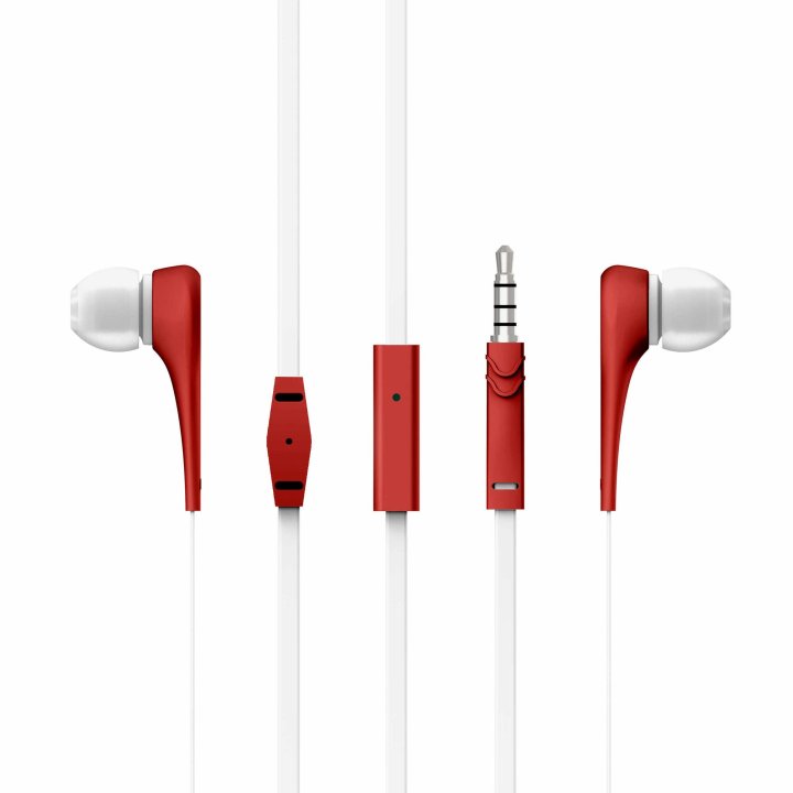  Headset Intrauditivo Energy Sistem Style 1+ Red, Micro Integrado, Control Talk Cable Plano Jack 3.5mm