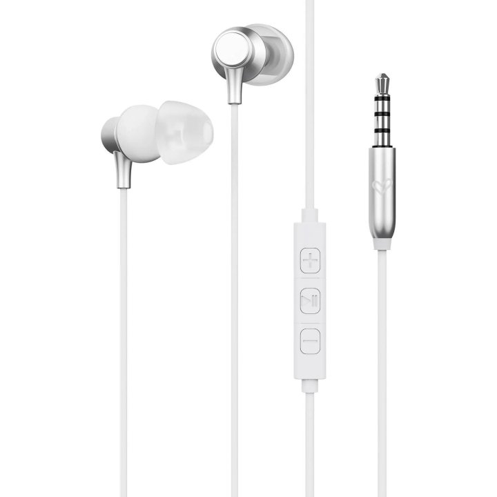 Auricular Intrauditivo Energy Sistem Metallized Jack 3.5mm Control Remoto Aluminio Blanco Con Mic