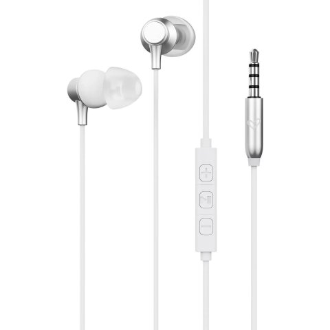 Auricular Intrauditivo Energy Sistem Metallized Jack 3.5mm Control Remoto Aluminio Blanco Con Mic