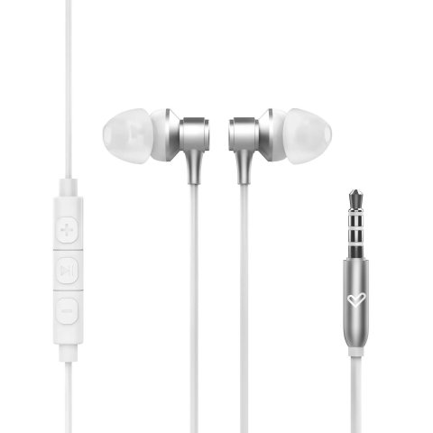Auricular Intrauditivo Energy Sistem Metallized Jack 3.5mm Control Remoto Aluminio Blanco Con Mic