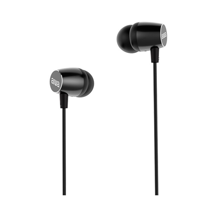 Auricular Intrauditivo Aiwa Estm-30bk Black 3,5mm Dreiver Neodimio 10mm Dinamico Micro Incorporado