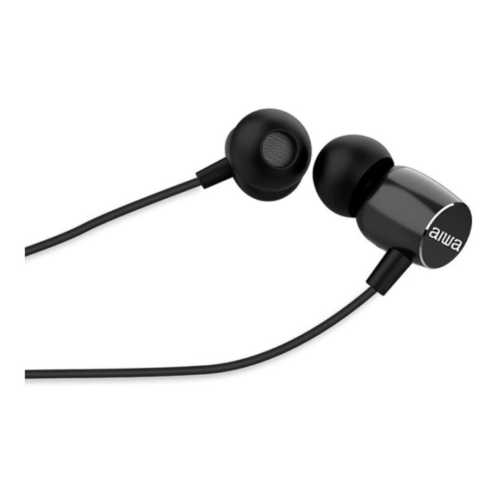 Auricular Intrauditivo Aiwa Estm-30bk Black 3,5mm Dreiver Neodimio 10mm Dinamico Micro Incorporado