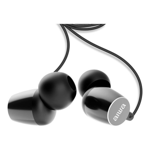 Auricular Intrauditivo Aiwa Estm-30bk Black 3,5mm Dreiver Neodimio 10mm Dinamico Micro Incorporado