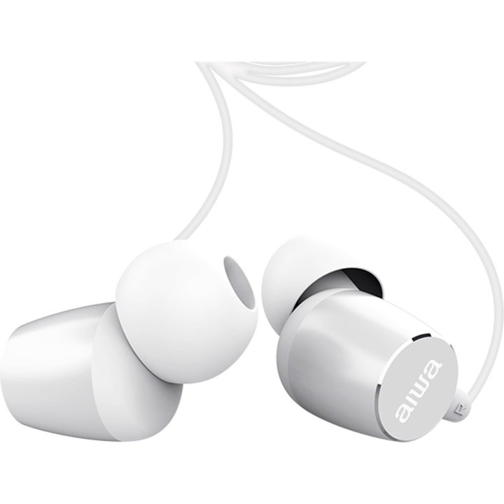 Auricular Intrauditivo Aiwa Estm-30wt White 3,5mm Dreiver Neodimio 10mm Dinamico Micro Incorporado