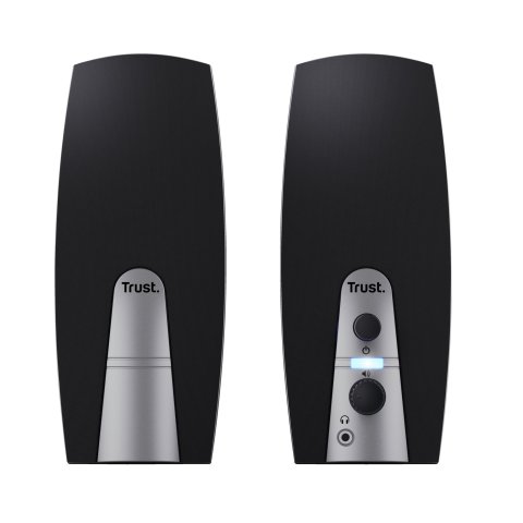 Altavoces 2.0 Trust 2.0 Basics 5w Rms 10w Max Autoalimentado Usb Conexion Frontal Auriculares Negro 24660