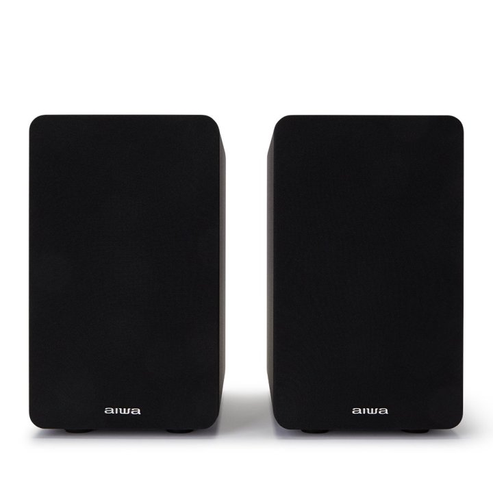 Altavoces 2.0 Hifi Pasivos Aiwa Sp-a100 Color Negro 2x70w Rms Conectores Chapados En Oro