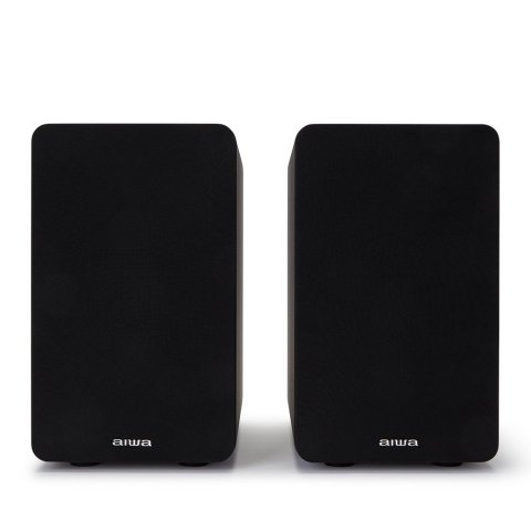 Altavoces 2.0 Hifi Pasivos Aiwa Sp-a100 Color Negro 2x70w Rms Conectores Chapados En Oro