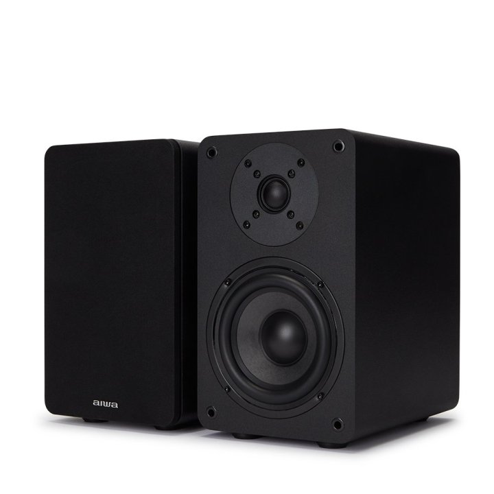Altavoces 2.0 Hifi Pasivos Aiwa Sp-a100 Color Negro 2x70w Rms Conectores Chapados En Oro