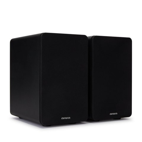 Altavoces 2.0 Hifi Pasivos Aiwa Sp-a100 Color Negro 2x70w Rms Conectores Chapados En Oro