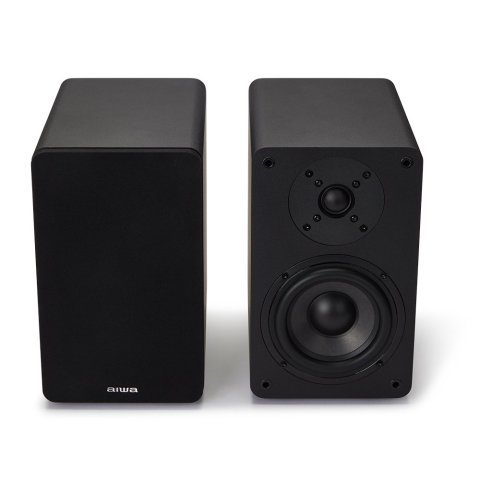 Altavoces 2.0 Hifi Pasivos Aiwa Sp-a100 Color Negro 2x70w Rms Conectores Chapados En Oro