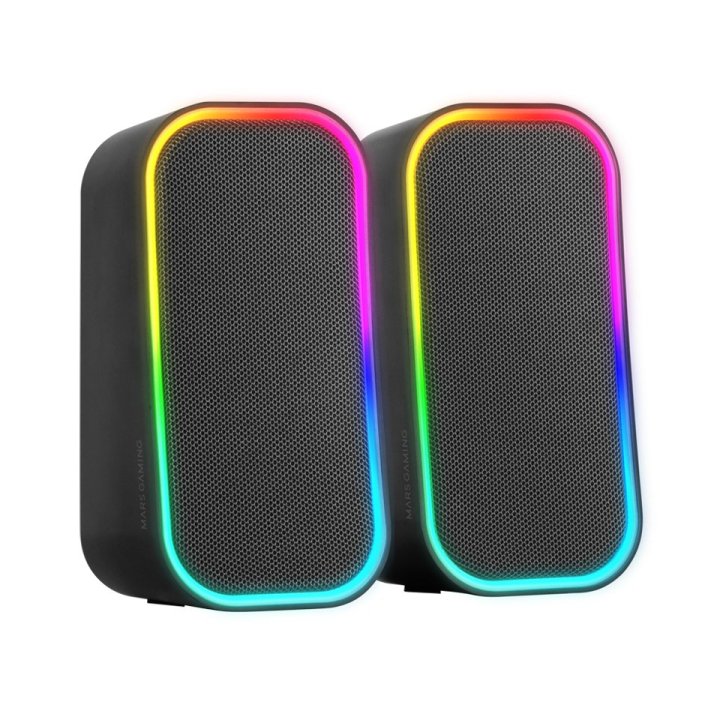 Altavoces 2.0 Bluetooth Mars Gaming Msom Negro 20w Dsp Iluminacion Rgb Aux -in Control Volumen