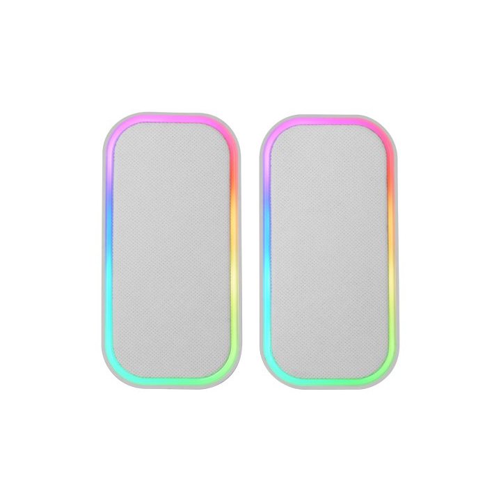 Altavoces 2.0 Bluetooth Mars Gaming Msomw Blanco 20w Dsp Iluminacion Rgb Aux -in Control Volumen