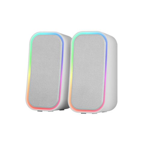Altavoces 2.0 Bluetooth Mars Gaming Msomw Blanco 20w Dsp Iluminacion Rgb Aux -in Control Volumen