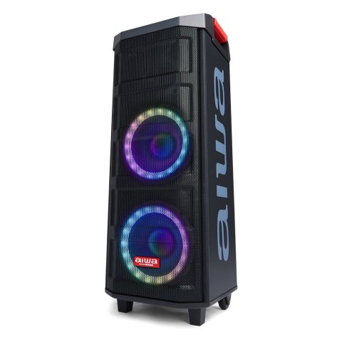 Altavoz Bluetooth Trolley Aiwa Kbtus-608 Bluetooth 5.0 Salida 80w Rms Radio Fm 2 Microfonos Inalambricos Incluidos
