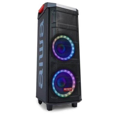 Altavoz Bluetooth Trolley Aiwa Kbtus-608 Bluetooth 5.0 Salida 80w Rms Radio Fm 2 Microfonos Inalambricos Incluidos