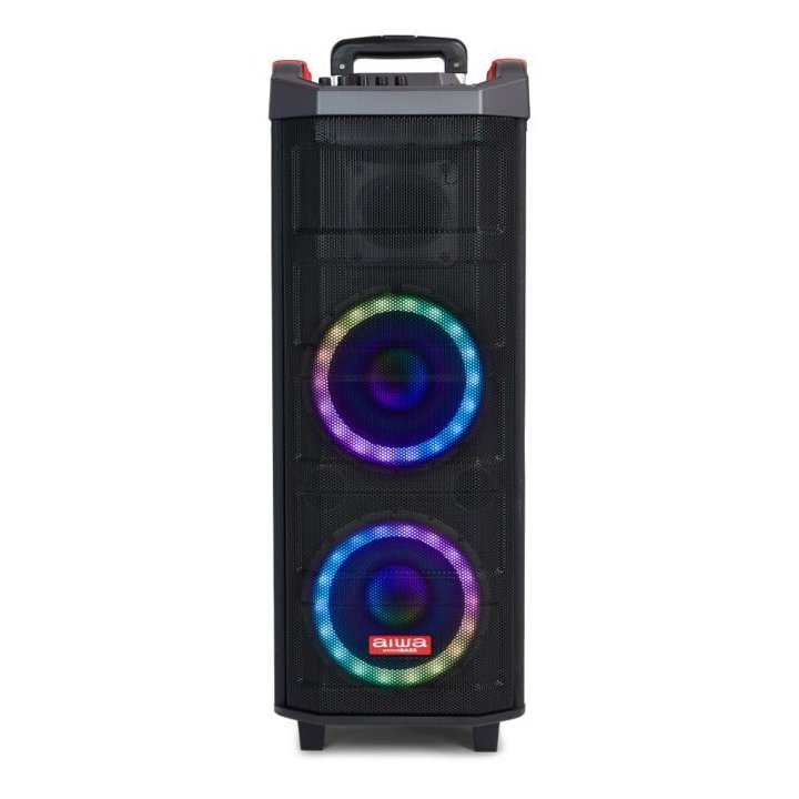 Altavoz Bluetooth Trolley Aiwa Kbtus-608 Bluetooth 5.0 Salida 80w Rms Radio Fm 2 Microfonos Inalambricos Incluidos