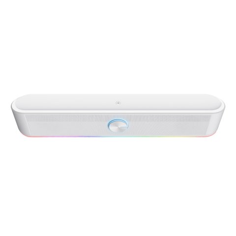 Barra De Sonido Trust Gxt Thorne Blanco 25110 Rgb 12w Jack 3.5mm Alimentado Usb Control De Volumen