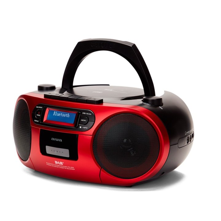 Radio Cd Bluetooth Portable Aiwa Boombox Bbtc-660dab Red Radio 6w Rms Bt Radio Fm Mp3 Casetes Usb Y Jack 3.5