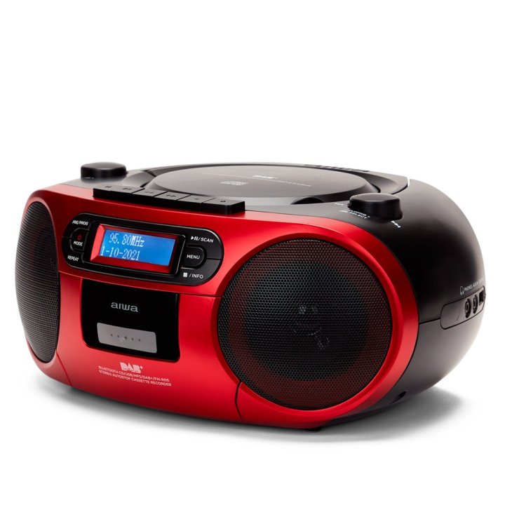 Radio Cd Bluetooth Portable Aiwa Boombox Bbtc-660dab Red Radio 6w Rms Bt Radio Fm Mp3 Casetes Usb Y Jack 3.5
