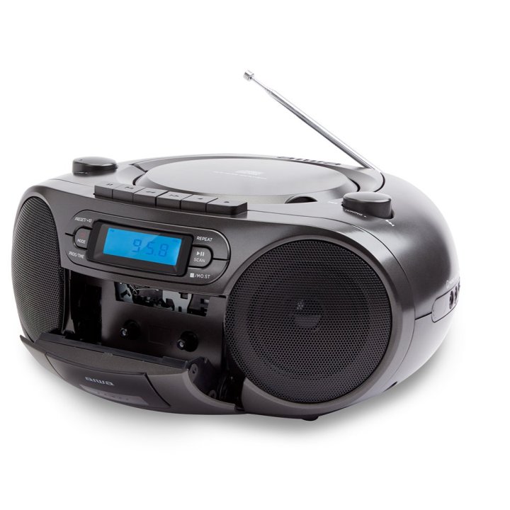Radio Cd Bluetooth Portable Aiwa Boombox Bbtu-550 Black 6w Rms Bt Radio Fm Mp3 Casetes Y Usb