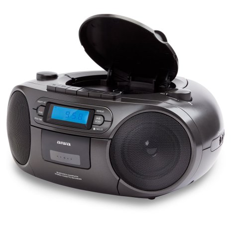 Radio Cd Bluetooth Portable Aiwa Boombox Bbtu-550 Black 6w Rms Bt Radio Fm Mp3 Casetes Y Usb