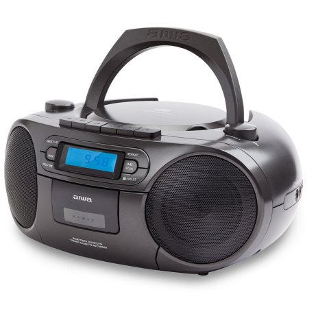 Radio Cd Bluetooth Portable Aiwa Boombox Bbtu-550 Black 6w Rms Bt Radio Fm Mp3 Casetes Y Usb