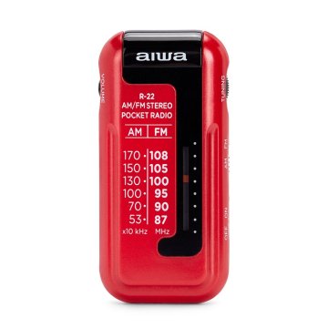 Radio Analogica Mini Aiwa R-22rd Am fm Hyperbass Color Rojo