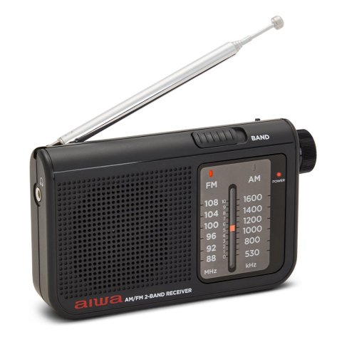 Radio Analogica Con Altavoz Aiwa Rs-55 Black Sintonizador Analogico Altavoz Integrado Y Jack 3.5mm