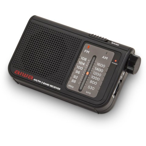 Radio Analogica Con Altavoz Aiwa Rs-55 Black Sintonizador Analogico Altavoz Integrado Y Jack 3.5mm