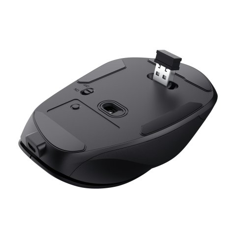 Mouse Trust Fyda Wireless Recargable Con Forma Curva Negro.24727