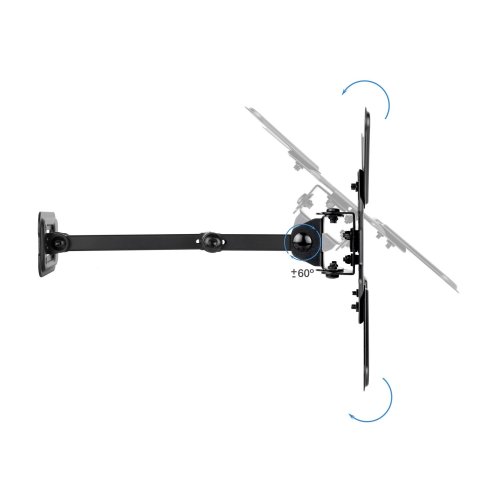 Soporte De Pared Tooq Lp1345tn-b Para Pantalla 13-43 Max. 20kg Vesa Max. 200x200 Un Brazo Negro