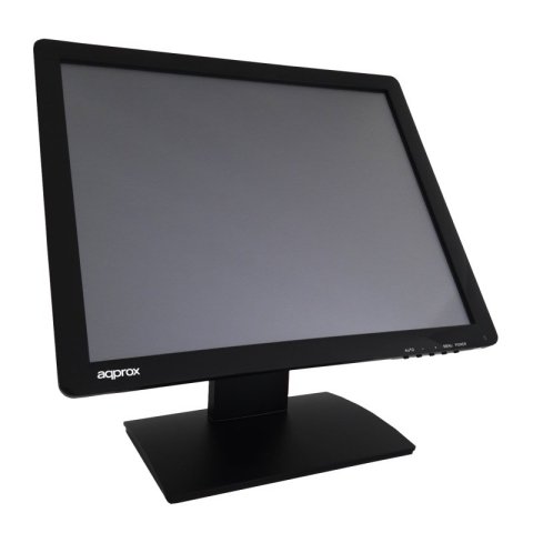 Monitor 19" Tactil Resistiva 5 Hilos Tpv Approx Appmt19w5 Vga Negro 5ms 300cd m2 Inclinable Base Antivibración