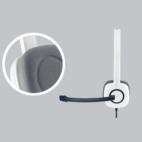 Headset Logitech H150 Coconut Conexion Jack P n 981-000350