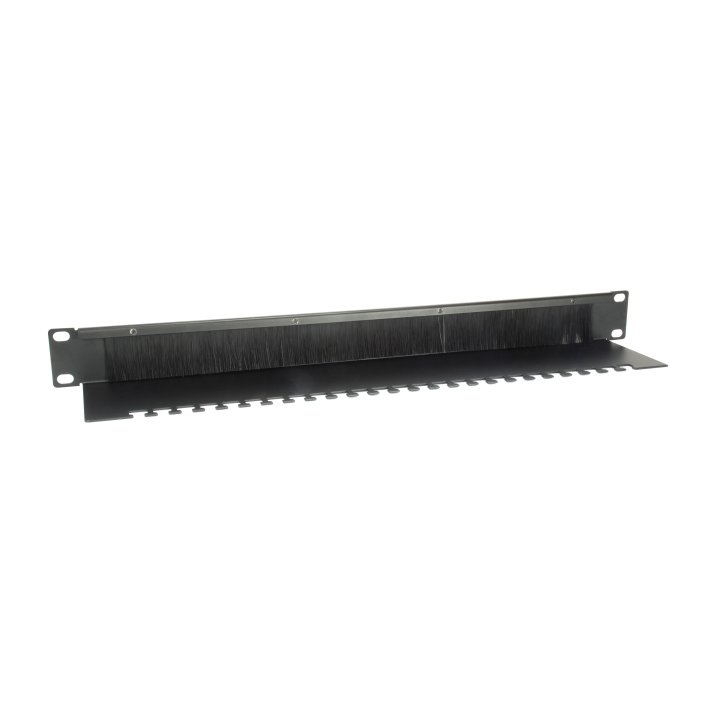 Panel Pasacables Con Cepillo Equip 1u Con Barra De Soporte Rack19" Color Negro