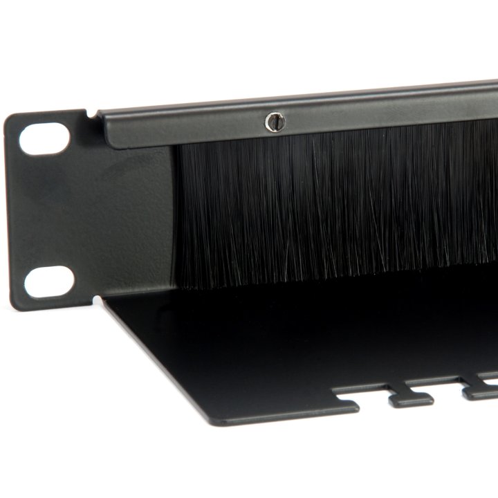 Panel Pasacables Con Cepillo Equip 1u Con Barra De Soporte Rack19" Color Negro