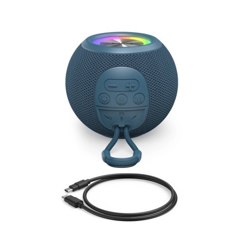 Altavoz Bluetooth Portable Hama Ball Shape 5w Iluminacion Led Tws Bateria 10h Manos Libres Color Azul