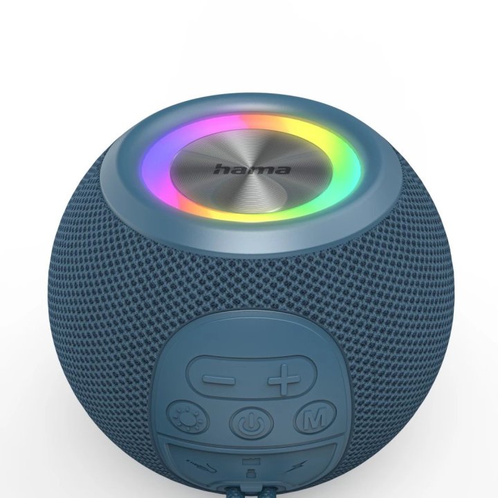 Altavoz Bluetooth Portable Hama Ball Shape 5w Iluminacion Led Tws Bateria 10h Manos Libres Color Azul