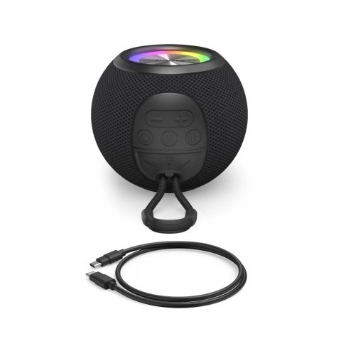 Altavoz Bluetooth Portable Hama Ball Shape 5w Iluminacion Led Tws Bateria 10h Manos Libres Color Negro