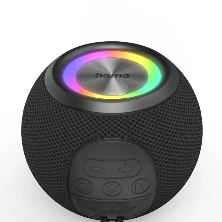 Altavoz Bluetooth Portable Hama Ball Shape 5w Iluminacion Led Tws Bateria 10h Manos Libres Color Negro