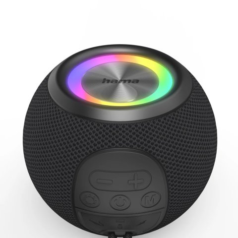 Altavoz Bluetooth Portable Hama Ball Shape 5w Iluminacion Led Tws Bateria 10h Manos Libres Color Negro