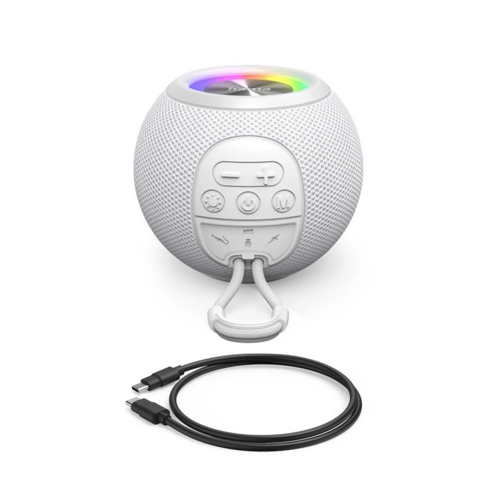 Altavoz Bluetooth Portable Hama Ball Shape 5w Iluminacion Led Tws Bateria 10h Manos Libres Color Blanco