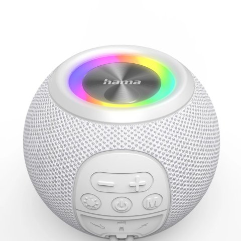 Altavoz Bluetooth Portable Hama Ball Shape 5w Iluminacion Led Tws Bateria 10h Manos Libres Color Blanco