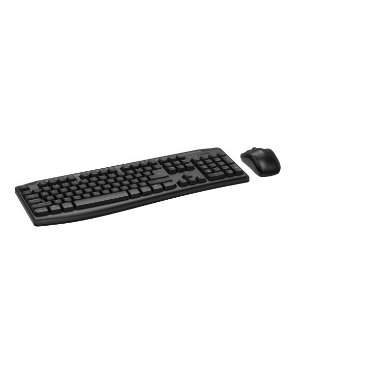 Pack Teclado Y Mouse Rapoo Wireless X1800 Pro 2,4ghz 1000 Dpi Resistente A Salpicaduras Bateria Color Negro