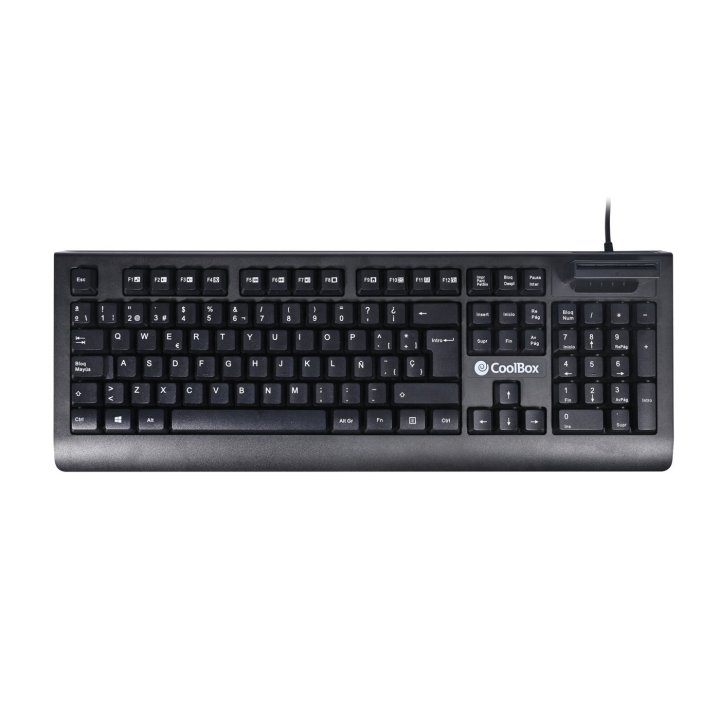 Teclado Usb Con Lector Dnie Coolbox Dnie 4.0 Y Smartcard Integrado Color Negro
