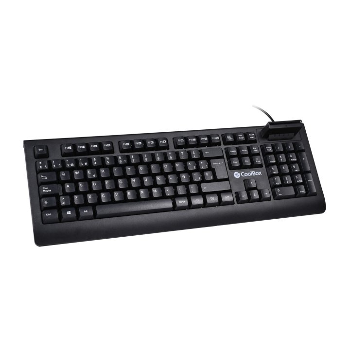 Teclado Usb Con Lector Dnie Coolbox Dnie 4.0 Y Smartcard Integrado Color Negro